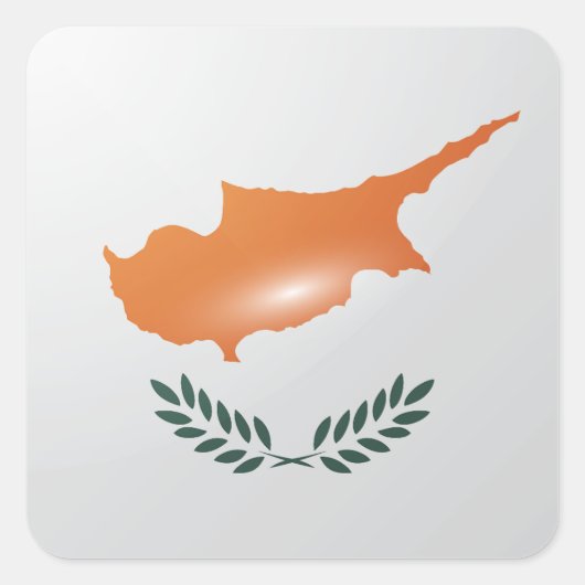 Cyprus vierkante glossy vlag sticker (Voorkant)