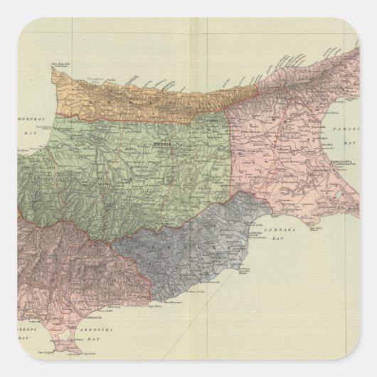 Cyprus Vierkante Sticker (Voorkant)