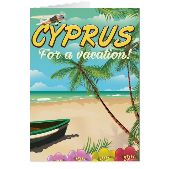 Cyprus vintage strand reisposter (Voorkant)