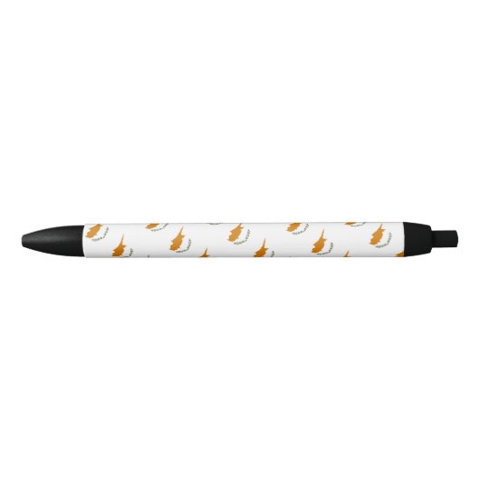 Cyprus Vlag balpen Zwarte Inkt Pen (Voorkant)