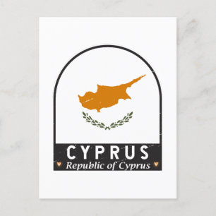 Cyprus Vlag embleem noodlijdende Vintage Briefkaart