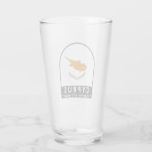 Cyprus Vlag embleem noodlijdende Vintage Glas (Achterkant)