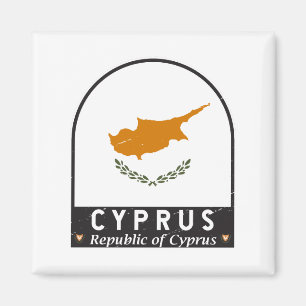 Cyprus Vlag embleem noodlijdende Vintage Magneet