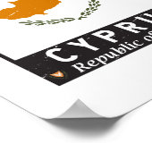 Cyprus Vlag embleem noodlijdende Vintage Poster (Hoek)