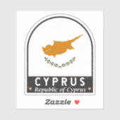 Cyprus Vlag embleem noodlijdende Vintage Sticker (Vel)