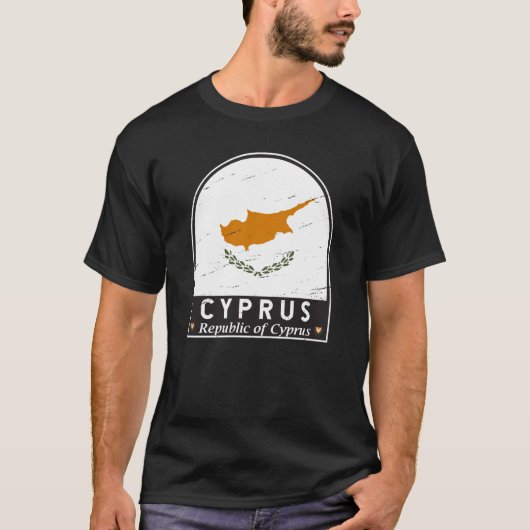 Cyprus Vlag embleem noodlijdende Vintage T-shirt (Voorkant)