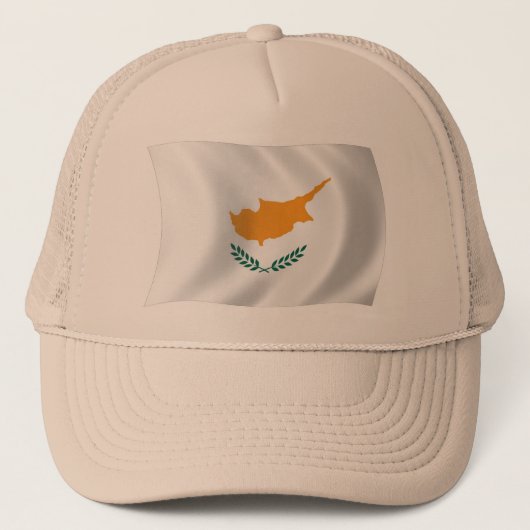 Cyprus Vlag Hoed Trucker Pet (Voorkant)