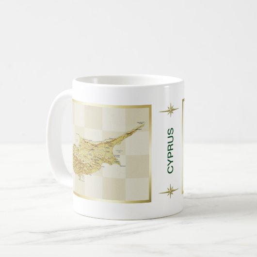 Cyprus Vlag + Kaart Mok (Voorkant links)