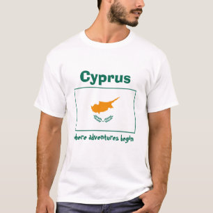 Cyprus Vlag + Kaart + Tekst T-shirt
