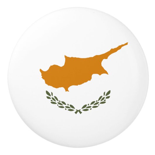 Cyprus Vlag Keramische Knop (Voorkant)