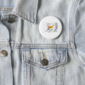 Cyprus Vlag Knop Ronde Button 5,7 Cm (In situ)