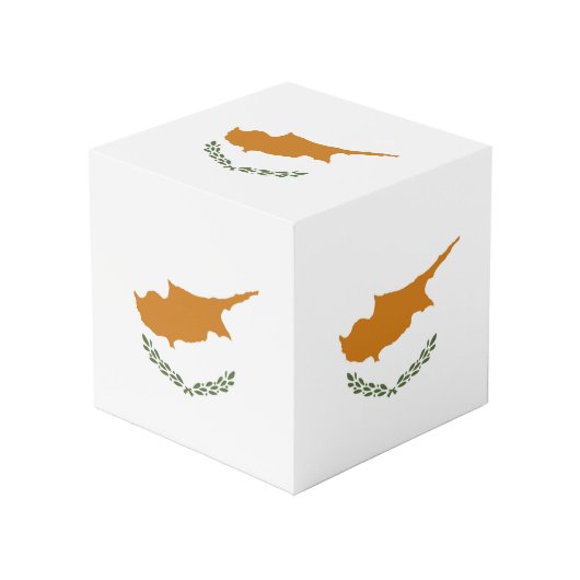Cyprus vlag kubus (Voorkant hoekig)
