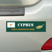 Cyprus Vlag + Landkaart Bumpersticker (Op auto)
