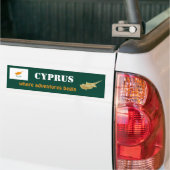 Cyprus Vlag + Landkaart Bumpersticker (Op Truck)