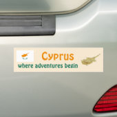 Cyprus Vlag + Landkaart Bumpersticker (Op auto)