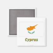 Cyprus Vlag met naam Magneet (Voorkant / Achterkant)
