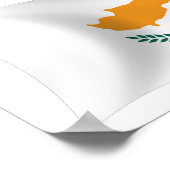 Cyprus Vlag Poster Print (Hoek)