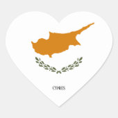Cyprus Vlag Prachtig Patriottisch Hart Sticker (Voorkant)