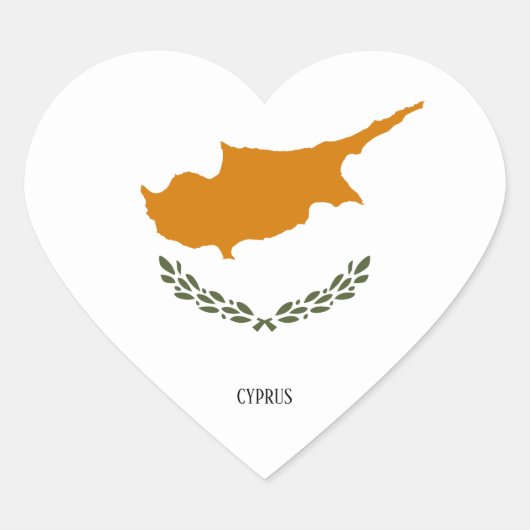 Cyprus Vlag Prachtig Patriottisch Hart Sticker (Voorkant)