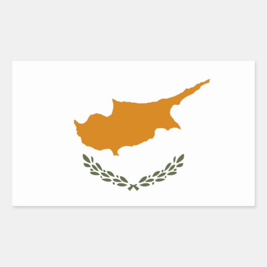 Cyprus Vlag Rechthoekige Sticker (Voorkant)
