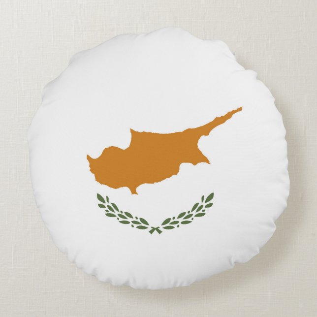Cyprus vlag rond kussen (Achterkant)