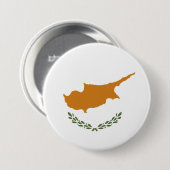 Cyprus vlag ronde button 7,6 cm (Voorkant /achterkant)