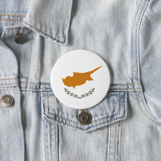 Cyprus vlag ronde button 7,6 cm (In situ)