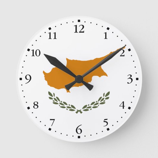 Cyprus Vlag Ronde Klok (Voorkant)