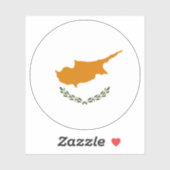 Cyprus Vlag Ronde Sticker (Vel)