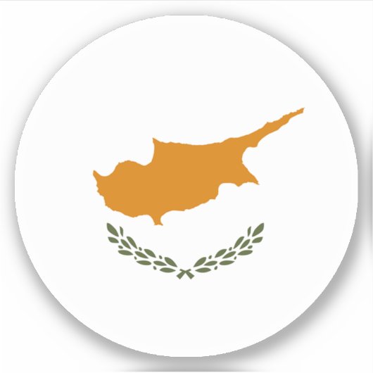 Cyprus Vlag Ronde Sticker (Voorkant)