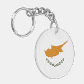 Cyprus Vlag Sleutelhanger (Voorkant Links)
