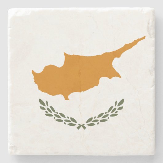 Cyprus Vlag Stenen Onderzetter (Voorkant)