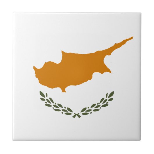 Cyprus Vlag Tegeltje (Voorkant)