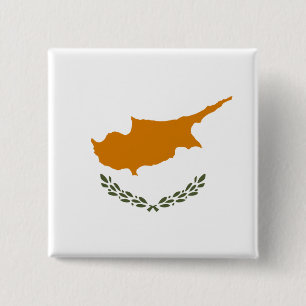 Cyprus Vlag Vierkante Button 5,1 Cm