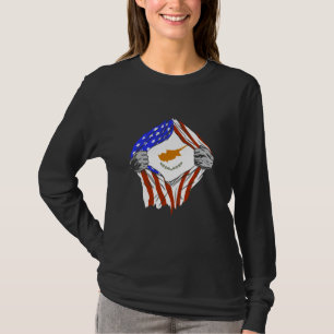 Cyprus Vlag VS Amerika Chest Cypriotische Pride Cy T-shirt