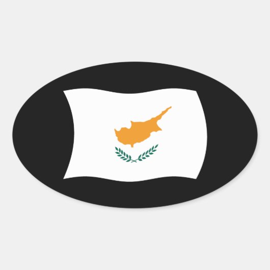 Cyprus Vlagsticker Ovale Sticker (Voorkant)