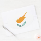 Cyprus Vlagsticker Ovale Sticker (Envelop)