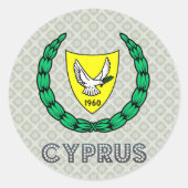 Cyprus Wapen Ronde Sticker (Voorkant)
