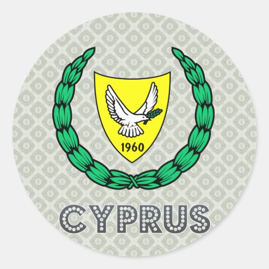 Cyprus Wapen Ronde Sticker (Voorkant)