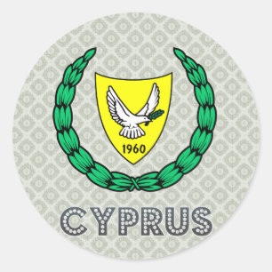 Cyprus Wapenmunt Ronde Sticker
