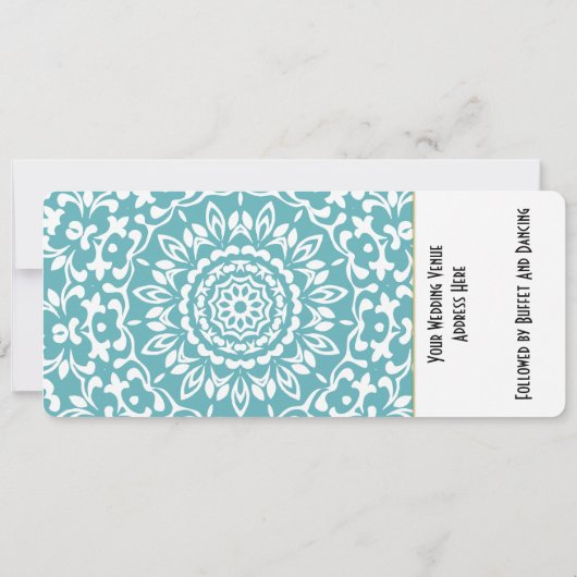 Cyprus Wedding Destination Europe Ticket Kaart (Achterkant)