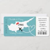 Cyprus Wedding Destination Europe Ticket Kaart (Voorkant)