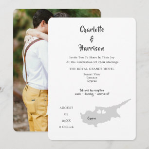 Cyprus Wedding Destination Photo Invitation Kaart