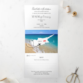 Cyprus Wedding op bruiloft Drieluik Uitnodiging