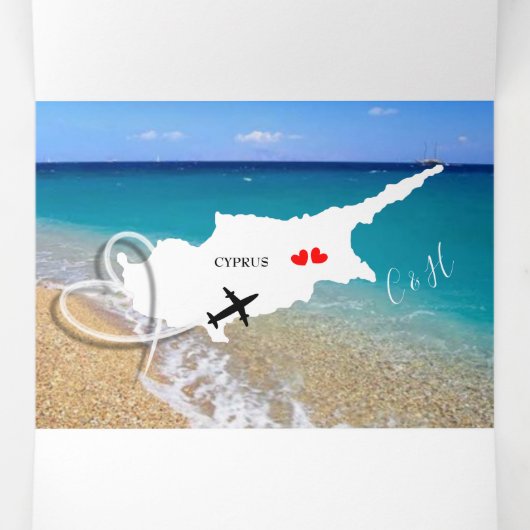 Cyprus Wedding op bruiloft Drieluik Uitnodiging (Binnenkant midden)