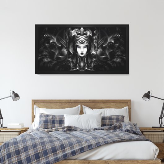 Cyria Queen of the Dark Realm Fractal Portret Canvas Afdruk (Insitu (Slaapkamer))
