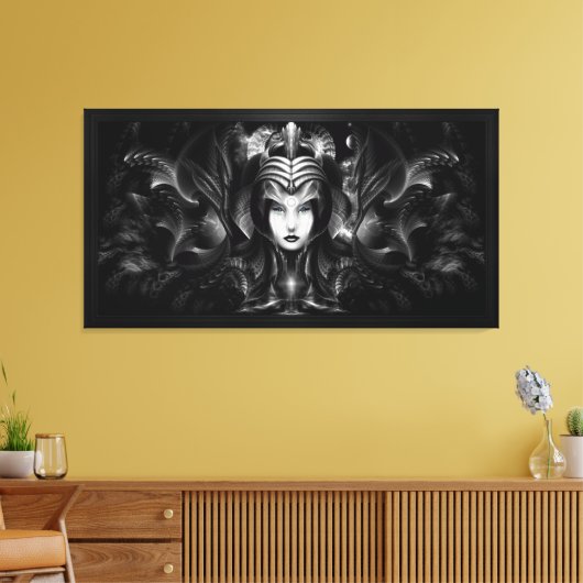 Cyria Queen of the Dark Realm Fractal Portret Canvas Afdruk (Insitu (Woonkamer))