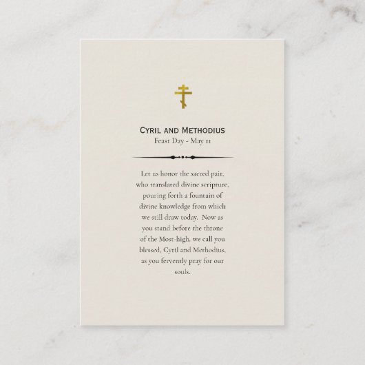 Cyrillus en Methodius Orthodox Christelijk Gebed K Plaatskaartje (Achterkant)