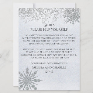 Cyrstal Snowflakes Wedding Basket Sign