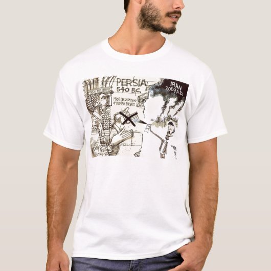 Cyrus Ahmadinejad Cartoon T-shirt (Voorkant)